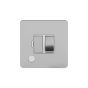 Soho Lighting Brushed Chrome Flat Plate 13A Switched Fuse Connection Unit Flex Outlet Wht Ins Screwless