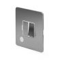 The Lombard Collection Flat Plate Brushed Chrome 13A Switched Fused Connection Unit (FCU) Flex Outlet Wht Ins Screwless
