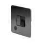 The Connaught Collection Flat Plate Black Nickel 13A Switched Fused Connection Unit (FCU) Flex Outlet Blk Ins Screwless