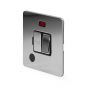 The Finsbury Collection Flat Plate Polished Chrome 13A Switched Fused Connection Unit (FCU) Flex Outlet With Neon Blk Ins Screwless