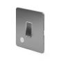 The Lombard Collection Flat Plate Brushed Chrome 20A 1 Gang Double Pole Switch Flex Outlet Wht Ins Screwless