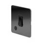 The Connaught Collection Flat Plate Black Nickel 20A 1 Gang Double Pole Switch Flex Outlet Blk Ins Screwless