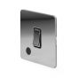 The Finsbury Collection Flat Plate Polished Chrome 20A 1 Gang Double Pole Switch Flex Outlet Blk Ins Screwless