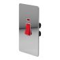 The Finsbury Collection Flat Plate Polished Chrome 45A 1 Gang Double Pole Switch With Neon, Large Plate Wht Ins Screwless