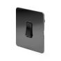 The Connaught Collection Flat Plate Black Nickel 10A 1 Gang 2 Way Switch Blk Ins Screwless