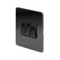 The Connaught Collection Flat Plate Black Nickel 10A 3 Gang 2 Way Switch Blk Ins Screwless