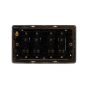 The Connaught Collection Flat Plate Black Nickel 10A 4 Gang 2 Way Switch Blk Ins Screwless