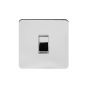 The Finsbury Collection Flat Plate Polished Chrome 1 Gang Intermediate Switch Wht Ins Screwless