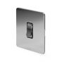 The Finsbury Collection Flat Plate Polished Chrome 1 Gang Intermediate Switch Blk Ins Screwless