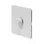 The Eldon Collection Flat Plate White Metal 1 Gang 2 Way Trailing Dimmer Screwless 100W LED (250w Halogen/Incandescent)