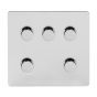 Polished Chrome Flat Plate 5 Gang Dimmer Switch