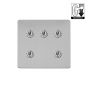The Lombard Collection Flat Plate Brushed Chrome 5 Gang Dimming Toggle Switch