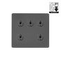 The Connaught Collection Flat Plate Black Nickel 5 Gang Dimming Toggle Switch