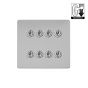 The Lombard Collection Flat Plate Brushed Chrome 8 Gang Dimming Toggle Switch
