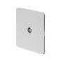 The Eldon Collection Flat Plate White Metal 1 Gang TV Coaxial Socket Wht Ins Screwless