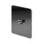 The Connaught Collection Flat Plate Black Nickel 1 Gang Satellite Socket Blk Ins Screwless