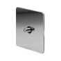 The Finsbury Collection Flat Plate Polished Chrome 1 Gang Satellite Socket Blk Ins Screwless