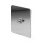 The Finsbury Collection Polished Chrome Flat Plate 1 Gang Satellite Socket Wht Ins Screwless