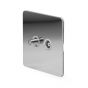 The Finsbury Collection Flat Plate Polished Chrome TV+ Satellite Socket Wht Ins Screwless
