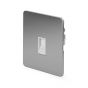 The Lombard Collection Flat Plate Brushed Chrome 1 Gang Data Socket RJ45 Ethernet Cat5 Wht Ins Screwless