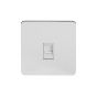 The Finsbury Collection Flat Plate Polished Chrome 1 Gang Data Socket RJ45 Ethernet Cat5 Wht Ins Screwless