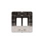 The Lombard Collection Brushed Chrome Flat Plate 2 Gang RM Rectangular Module Grid Switch Plate