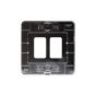 The Finsbury Collection Polished Chrome Flat Plate 2 Gang RM Rectangular Module Grid Switch Plate