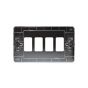 The Finsbury Collection Polished Chrome Flat Plate 4 Gang RM Rectangular Module Grid Switch Plate
