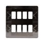 The Connaught Collection Black Nickel Flat Plate 8 Gang RM Rectangular Module Grid Switch Plate