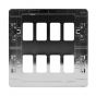 The Finsbury Collection Polished Chrome Flat Plate 8 Gang RM Rectangular Module Grid Switch Plate