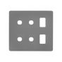 The Connaught Collection Flat Plate 6 Gang 2RM+4CM Dual Module Grid Switch Plate