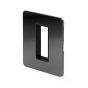 The Connaught Collection Black Nickel Flat Plate 1 x25mm EM-Euro Module Faceplate