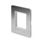 The Finsbury Collection Polished Chrome White Insert Flat Plate 2 x25mm EM-Euro Module Faceplate