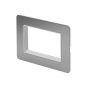 The Lombard Collection Brushed Chrome White Insert Flat Plate 4 x25mm EM-Euro Module Faceplate