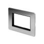 The Finsbury Collection Polished Chrome Black Insert Flat Plate 4 x25mm EM-Euro Module Faceplate