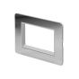 The Finsbury Collection Polished Chrome White Insert Flat Plate 4 x25mm EM-Euro Module Faceplate