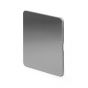 The Lombard Collection Flat Plate Brushed Chrome Single Blank Plates Screwless