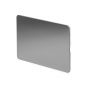 The Lombard Collection Flat Plate Brushed Chrome Double Blank Plates Screwless
