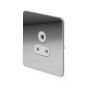 The Finsbury Collection Flat Plate Polished Chrome 5 Amp Unswitched Socket Wht Ins Screwless