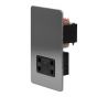 The Lombard Collection Brushed Chrome Flat Plate Shaver Socket 230/115V Plate Blk Ins Screwless