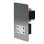 The Lombard Collection Flat Plate Brushed Chrome Shaver Socket 230/115V Plate Wht Ins Screwless