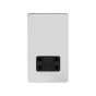 The Finsbury Collection Flat Plate Polished Chrome Shaver Socket 230/115V Plate Blk Ins Screwless