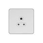 Soho Lighting White Metal Plate with Chrome Edge 5 Amp Unswitched Socket Wht Ins Screwless
