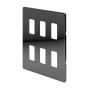 The Connaught Collection Black Nickel 6 Gang RM Rectangular Module Grid Switch Plate