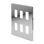 The Finsbury Collection Polished Chrome 6 Gang RM Rectangular Module Grid Switch Plate