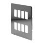 The Finsbury Collection Polished Chrome 8 Gang RM Rectangular Module Grid Switch Plate