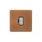 Soho Fusion Antique Copper & Brushed Chrome 13A Unswitched Fused Connection Unit (FCU) Black Insert Screwless