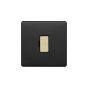 Soho Fusion Matt Black & Brushed Brass 13A Unswitched Fused Connection Unit (FCU) Black Insert Screwless