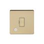 Soho Lighting Brushed Brass 13A Unswitched Connection Unit Flex Outlet Wht Ins Screwless