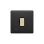 Soho Fusion Matt Black & Brushed Brass 13A Unswitched Flex Outlet Black Insert Screwless
